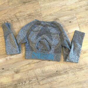 Gymshark Blue Flex Long Sleeve Crop Top